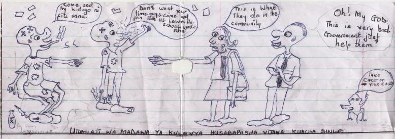 Community cartoon by a secondary school student